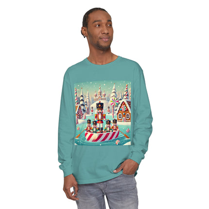 Nutcracker Candy-Striped Adventure Unisex Garment-dyed Long Sleeve T-Shirt