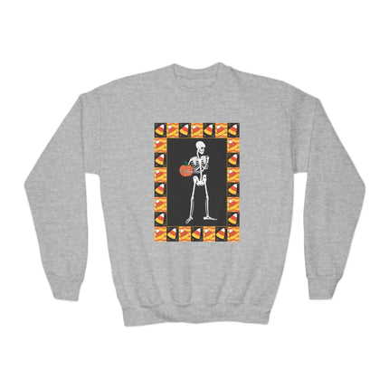 Candy Corn Skeleton Youth Crewneck Sweatshirt