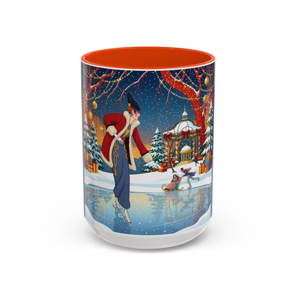 ⛸️🎄 The Christmas Skating Pavilion Colorful Mug – Art Deco Holiday Fantasy