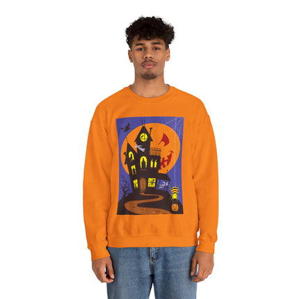 Halloween Night at the Haunted House Unisex Heavy Blend™ Crewneck Sweatshirt