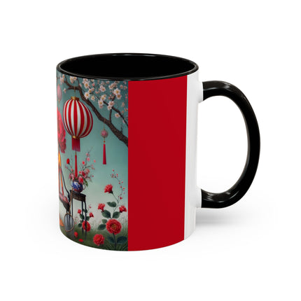 Reading in a Painted Garden Colorful Mugs (11oz, 15oz)