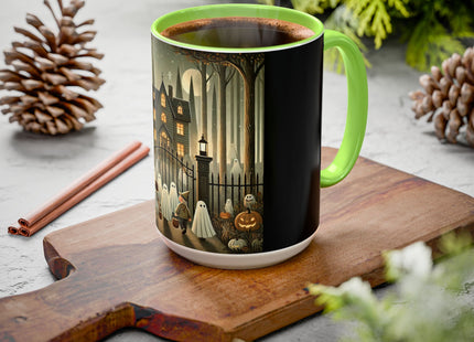 Ghostly Welcome – A Halloween Night Colorful Mugs (11oz, 15oz)