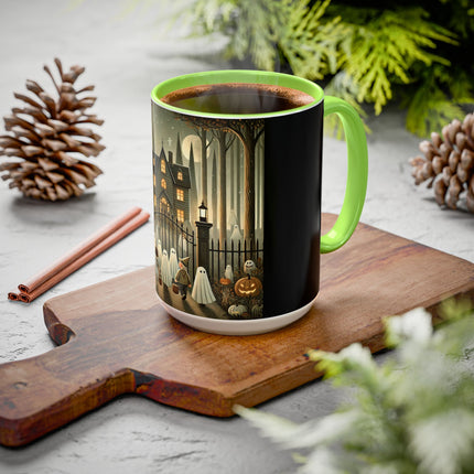 Ghostly Welcome – A Halloween Night Colorful Mugs (11oz, 15oz)