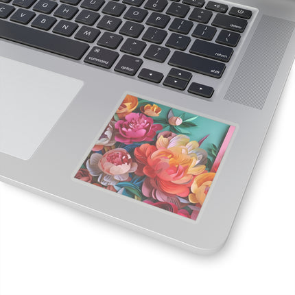 Peonies in Full Bloom Kiss-Cut Stickers (4 Sizes)