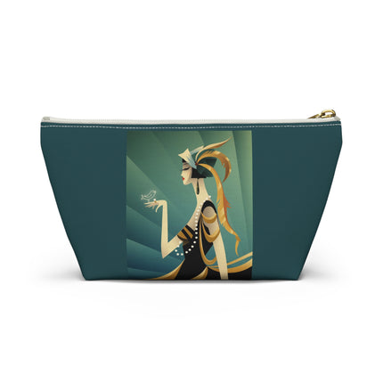 Art Deco Flapper with Bird Cosmetic Bag – Elegant Glamour & Timeless Style