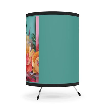 Peonies in Full Bloom Tripod Lamp
