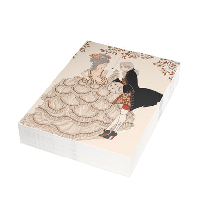 🎭🌸 Gallant Pretense Postcards With Envelopes – Romantic Art Deco Elegance