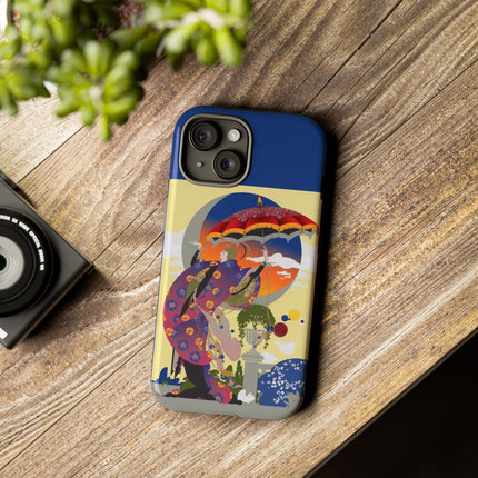 Parasol Sunset Geisha Phone Case – Elegant Twilight Grace