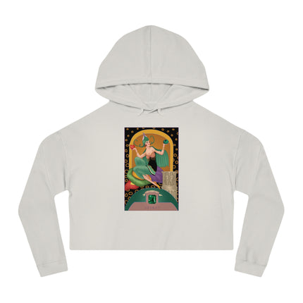May & Emerald (from the Gem Series) by Sofia Chiostri Women’s Cropped Hooded Sweatshirt