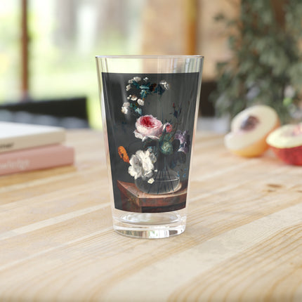 Floral Still Life by Johann Baptist Drechsler Glass, 16oz