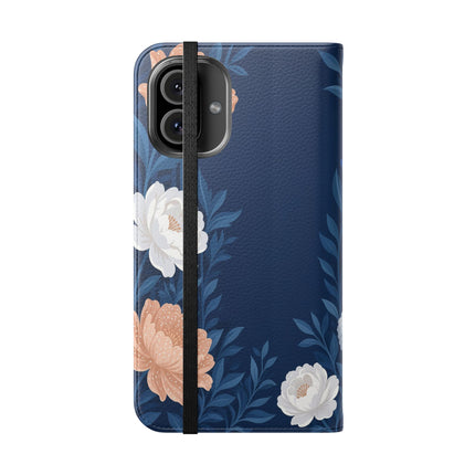 🌙🌸 The Lady Of The Moonlit Flowers Flip Case – Art Deco Floral Reverie