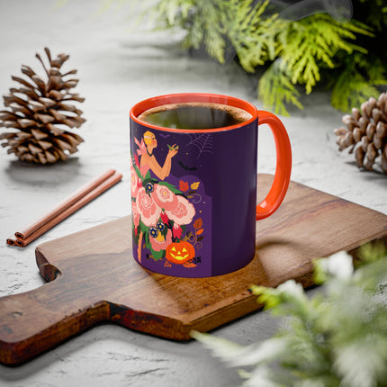 🌹🎃 The Lady Of The Haunted Rose Garden Colorful Mug – Romantic Halloween Charm