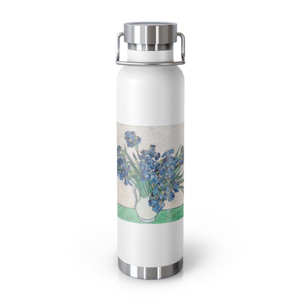 Irises by Vincent Van Gogh Copper Vacuum Insulated Bottle, 22oz