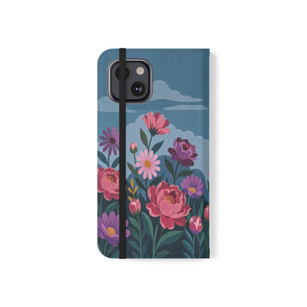 🌸☁️ The Lady Among The Giant Flowers Flip Case – Art Deco Floral Fantasy