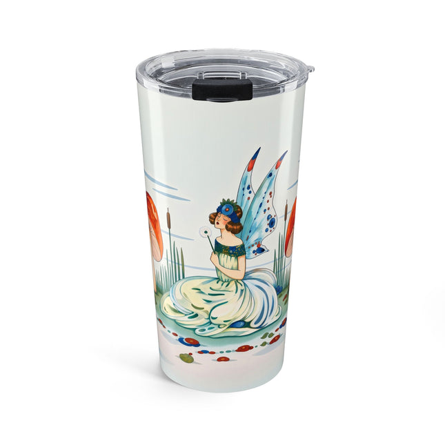 🧚🍄 The Fairy Of The Scarlet Mushrooms Tumbler, 20oz – Art Deco Woodland Fantasy