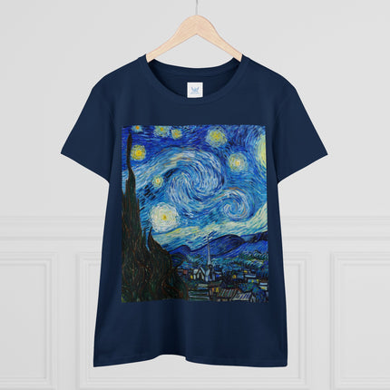 The Starry Night by Vincent Van Gogh Women's Midweight Cotton Tee