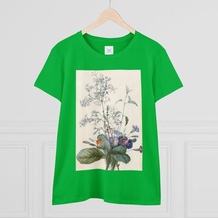 A Bouquet of Flowers with Insects by Pierre Joseph Redouté Women's Midweight Cotton Tee