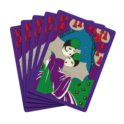 Two Pierrots Playing Cards