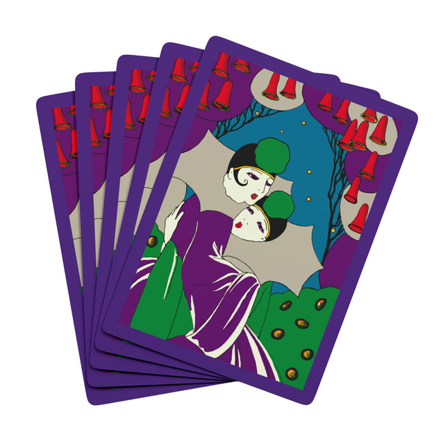 Two Pierrots Playing Cards