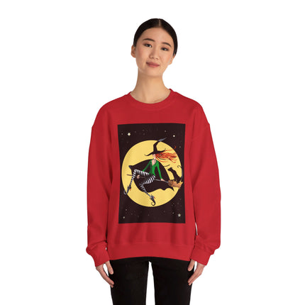 A Witch’s Moonlit Flight Unisex Heavy Blend™ Crewneck Sweatshirt