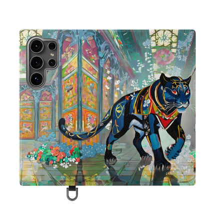 🐾💎 Cyber Panther's Hunt Flip Case – Digital Instinct & Neon Pursuit