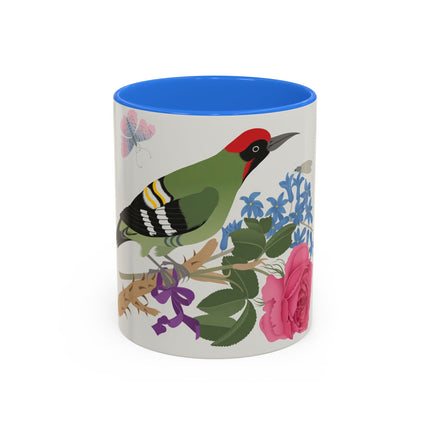 Woodpecker & Rose Colorful Mugs – Vibrant Spring & Bold Beauty