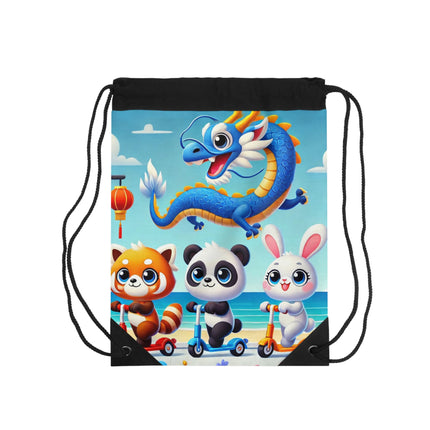 The Safari Friends on the Move Drawstring Bag – Adventure, Friendship & Sunny Fun