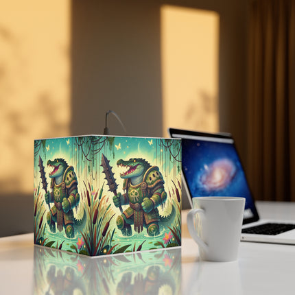 🐊👑 The Swamp Tyrant Light Cube Lamp – Primal Power & Bog Dominion