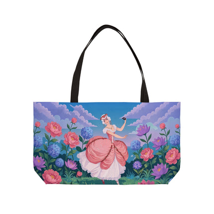 🎭🌸 The Lady Of The Secret Masquerade Weekender Tote Bag – Art Deco Garden Fantasy