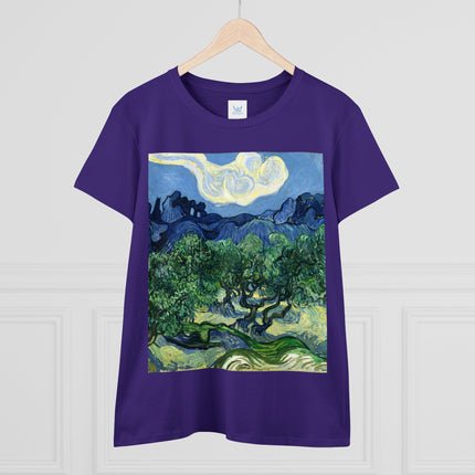 Olive Trees by Vincent Van Gogh Women's Midweight Cotton Tee