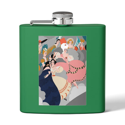 Celestial Masquerade Stainless Steel Flask – Theatrical Elegance & Floating Whimsy