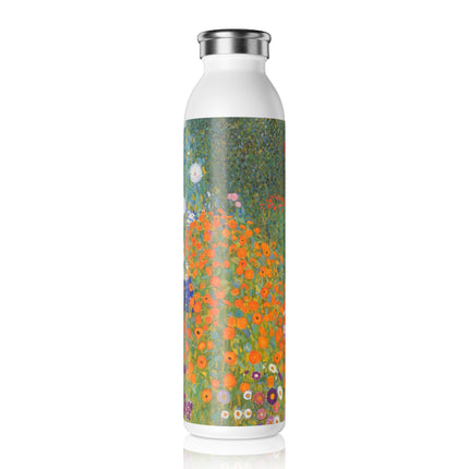 Cottage Garden by Gustav Klimt Slim Water Bottle