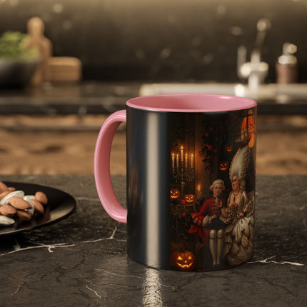 🌙🎃 The Moonlit Pumpkin Parlor Colorful Mug – Elegant Halloween Charm