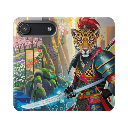 🐆⚔️ Circuit Samurai Jaguar Flip Case – Neon Power & Electric Honor
