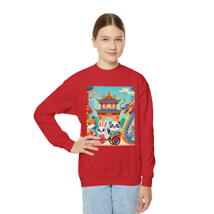 Lantern Street Dragon Parade Youth Crewneck Sweatshirt – Festive Energy, Culture & Playful Adventure