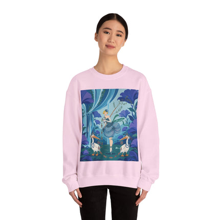 🪶🌺 The Pelican Garden Dance Crewneck Sweatshirt – Art Deco Botanical Whimsy