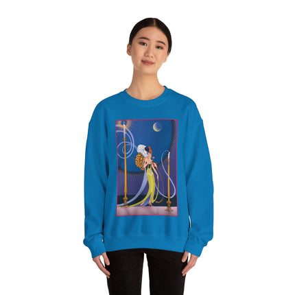 Smoke and Secrets: A Glamorous Encounter in Prohibition Era Heavy Blend™ Crewneck Sweatshirt