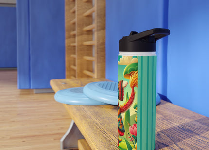 Dragon Dance on Wheels Stainless Steel Water Bottle, Standard Lid