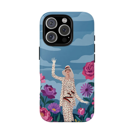 🌺👒 The Grand Flower Promenade Phone Case – Art Deco Fashion Illustration
