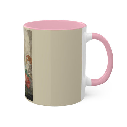 A Basket with Flowers by Herman Henstenburgh Colorful Mugs, 11oz