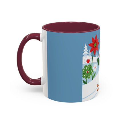 🎿❄️ The Winter Garden Skier Colorful Mug – Whimsical Holiday Fantasy