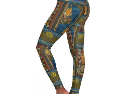 Eagle and Oak, Macaws and Corn by Maurice Pillard Verneuil High Waisted Yoga Leggings (AOP)