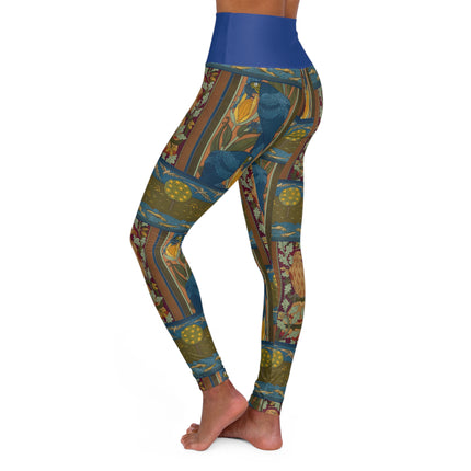 Eagle and Oak, Macaws and Corn by Maurice Pillard Verneuil High Waisted Yoga Leggings (AOP)