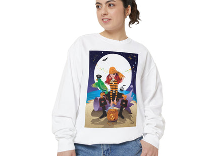 Moonlit Pirate Halloween Unisex Garment-Dyed Sweatshirt