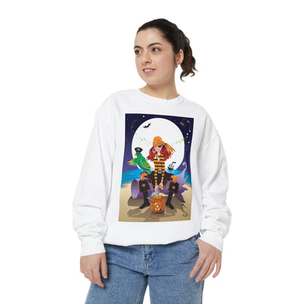Moonlit Pirate Halloween Unisex Garment-Dyed Sweatshirt