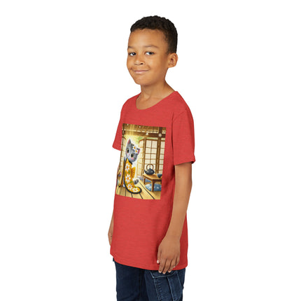 Playful Kitten in the Tea Room Youth Short Sleeve Tee