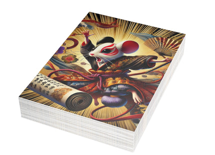 Theatrical Mouse on a Mission Postcards (envelopes included) - Bundles of 10, 30, 50 Pieces
