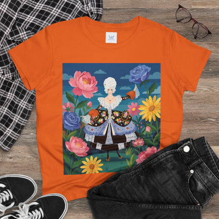 🌸👑 The Duchess Of The Enchanted Garden Cotton Tee – Art Deco Floral Elegance