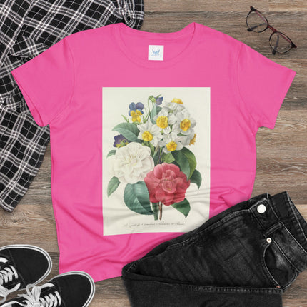 Choix des plus belles fleurs, Plate 015 by Pierre Joseph Redouté Women's Midweight Cotton Tee