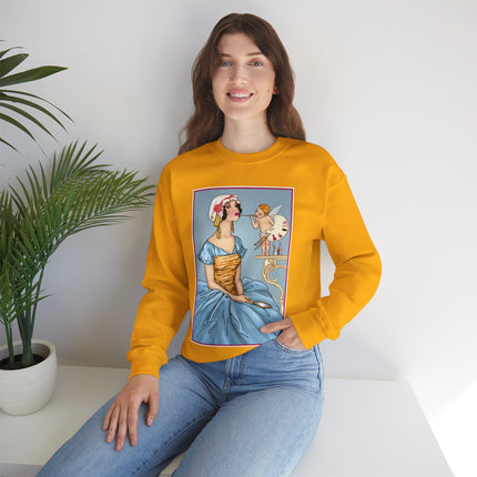 The Enchanting Painter: A Fairy's Artistic Touch Heavy Blend™ Crewneck Sweatshirt